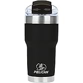 Pelican Hydration Pelican Traveler™ 22 oz Vacuum Insulated Tumbler - Stainless Steel Double Wall Travel with Dual Lid, Powder Coated Insulated Coffee Mug For Hot Cold Drinks, Jet Black