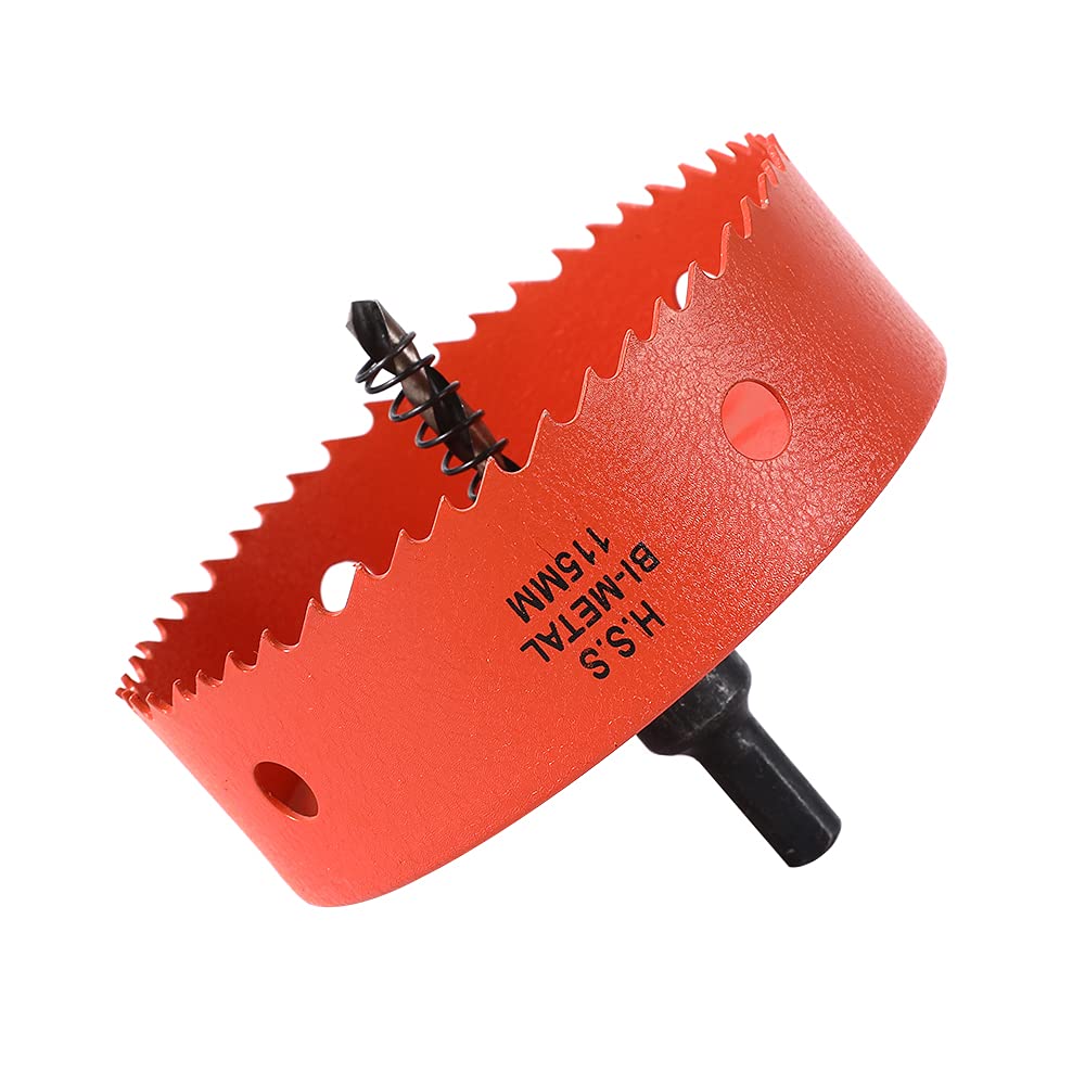 Dribotway 115mm 4" Bi-Metal Hole Saw Drill Bit - High Speed Steel, Cuts Circular Holes in Wood & Metal