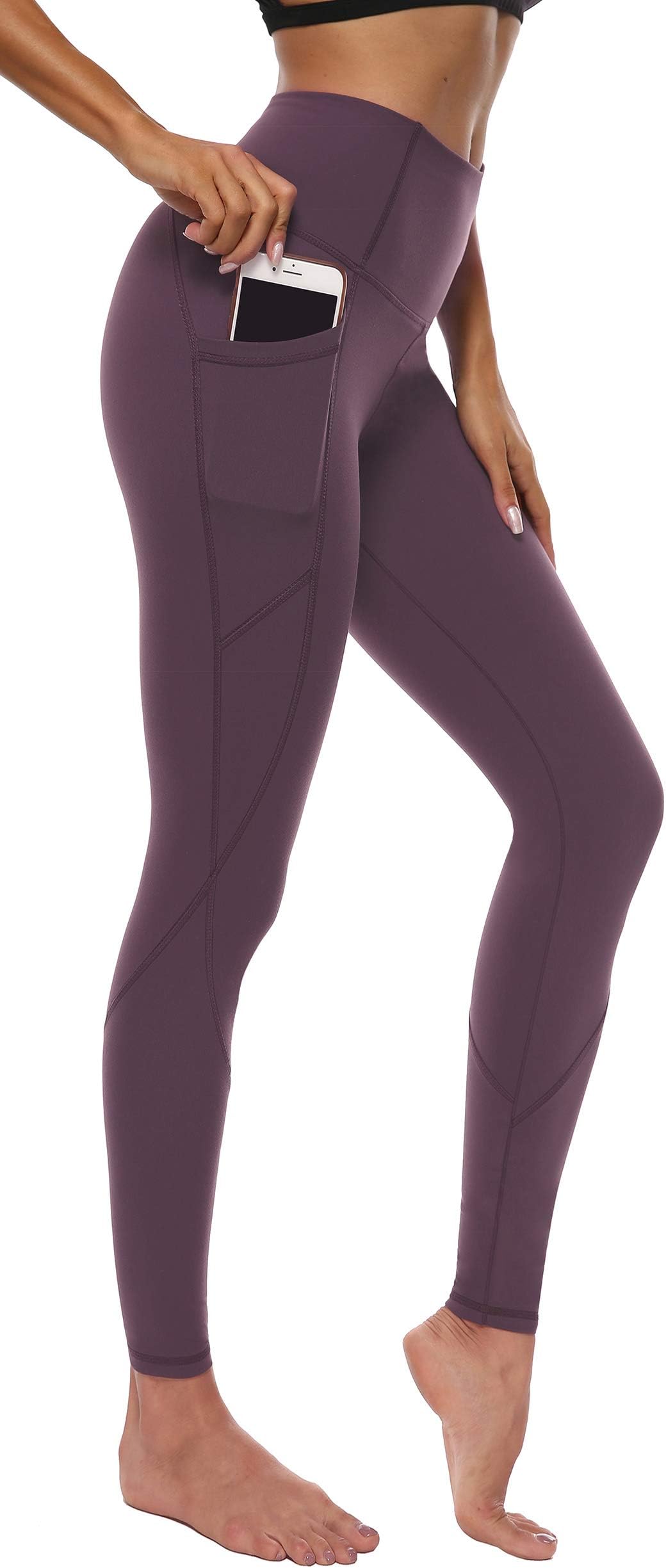 AFITNE Womenโs High Waist Yoga Pants with Pockets, Tummy Control Workout Running 4 Way Stretch Yoga Leggings