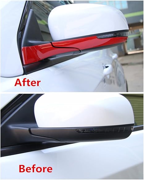 Amazon ジープコンパス17レッドabsの車のサイドバックミラーベースフレームトリム 4本 シフトレバー 車 バイク