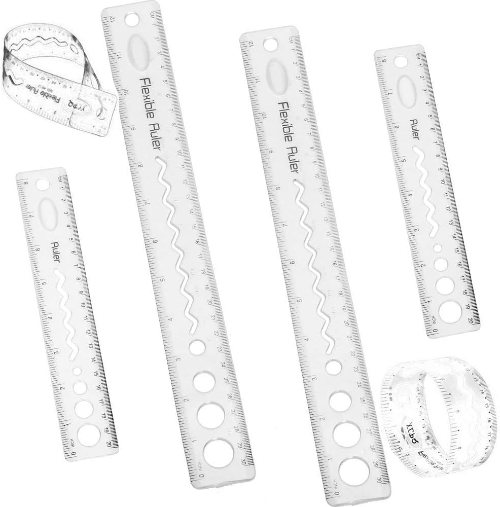 20CM/8INCH 30CM/12INCH Unbreakable Clear Rulers Dual Scale