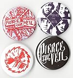 Pierce the Veil Button Set 4pcs pack 1 inch pin back punk hardcore rock emo band