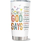 Uckoq Christian Gifts for Women, Christmas Inspirational Floral Religious Birthday Gifts for Women, Confirmation Baptism Gift for Girl, Faith-Based Spiritual Gift for Christian Woman Tumblers 20oz