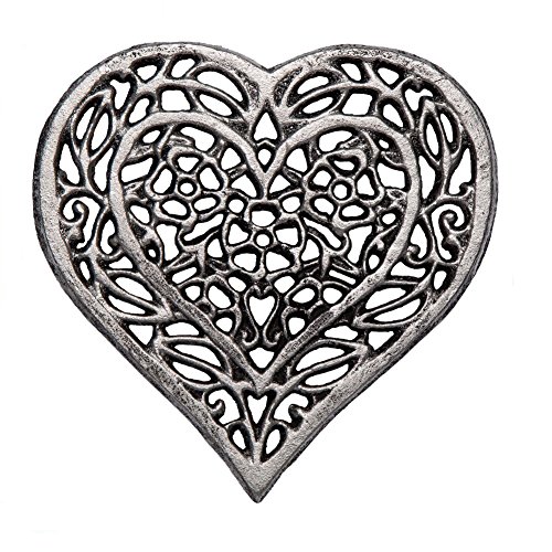image for Cast Iron Heart Trivet | Decorative Cast Iron Trivet For Kitchen Or Di