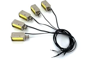 QINIZX 5PCS DC 12V 4mm Stroke Mini Push Pull Type Solenoid Actuator Micro DC Solenoid Electromagnet Electric Magnet Valve Open Frame Spring Solenoid Valves Linear Motion