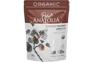 BOYRAZ PURE ANATOLIA Organic Turkish Sun Dried Apricots by Pure Anatolia - No Sugar Added, Non GMO, Sulfur Free, Vegan, Halal, Kosher - Healthy Whole Fruit Fiber Snacks - 5 oz Resealable Pack