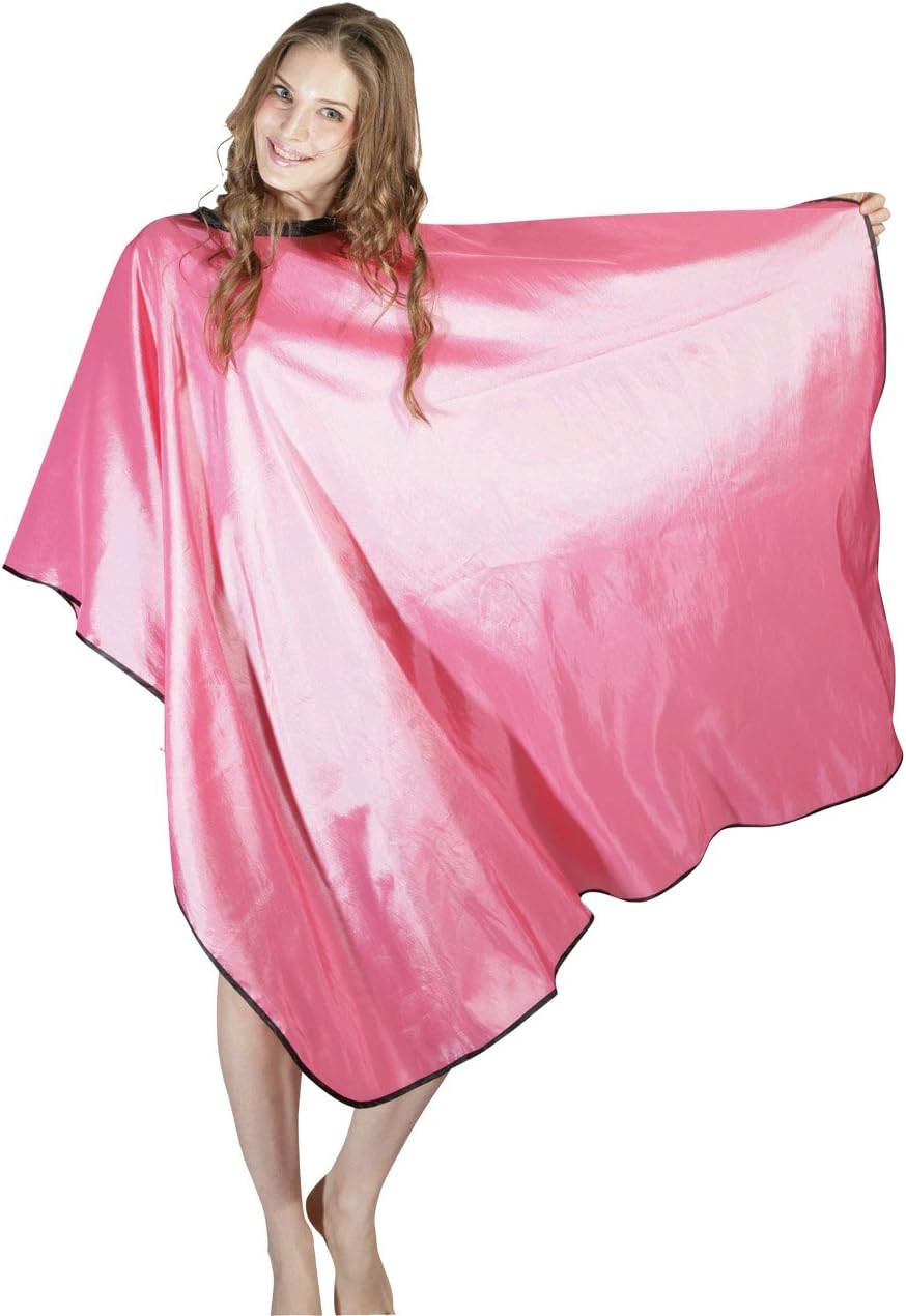 XMW Professional Nylon All Purpose Chemical Cape with Snaps Pink