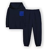 Kiuvinu Boys Clothes Long Sleeve Pullover Color Block Hoodie Sweatpants 2 Piece Fall Winter Outfits