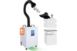 FumeClear FC-2002 Fume Extractor for S1, D1 Pro 10W to 20W Laser Engraver, 260 to 300m³/h Strong Suction, Low-Noise with 12 Filters Laser Fume Extractor for Soldering Laser Engraver Smoke Cleaning