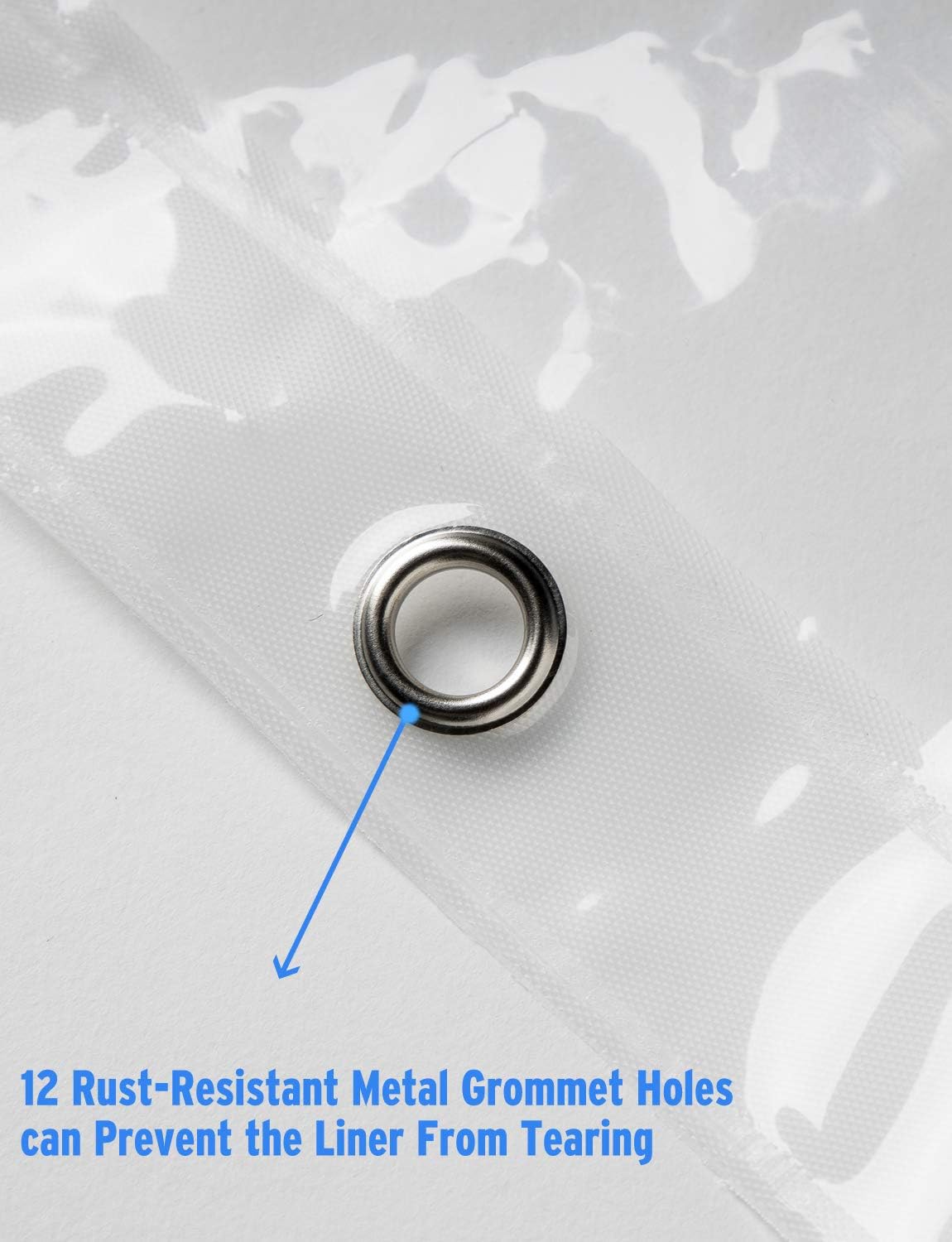 AmazerBath Lightweight Shower Curtain Liner, 72x72 Inches PEVA 3G Shower Curtain Liner with Magnets and 12 Grommet Holes, Waterproof Thin Plastic Liners- Clear: Kitchen & Dining