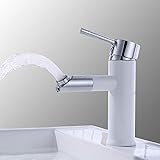 Homelody 360° Rotatable Spout Bathroom Sink Mixer Tap for Bathroom Tap Single Lever Mixer Sink Mixer Tap White