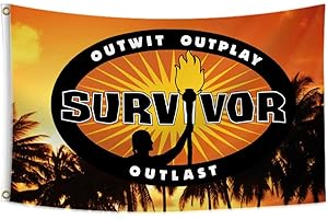 AIFLAG Survivor Banner Flag -Outwit Outplay Outlast 3x5 Feet Funny Tapestry for College Party Room Indoor and Outdoor Decor, Large