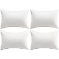 AM AEROMAX 12 × 20 Throw Pillow (Pack of 4) Memory Foam Pillow Insert - Rectangular Bolster for Decorative Cushion Bed Couch Sofa - Non-Deforming Over Time