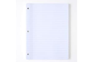 鶹 Basics Loose Leaf Paper, Wide Ruled Reinforced, 150 Sheets, 10.5" x 8", 1 Pack, White