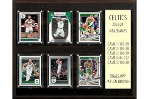 FreshD Cards Boston Celtics Championship Jayson Tatum Jaylen Brown 12"" x 15"" Team Plaque, Cherry Wood