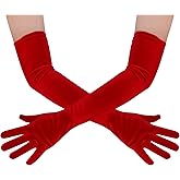 Lystaii Women Long Velvet Gloves for Women Elbow Length 1920s Opera Costume Flapper Evening Banquet Party