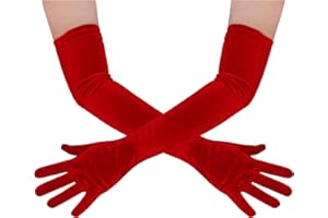 Lystaii Women Long Velvet Gloves for Women Elbow Length 1920s Opera Costume Flapper Evening Banquet Party