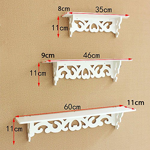 Ogori Set Of 3 Shabby Chic Style Floating Wall Shelves Bookshelf