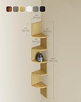 VASAGLE 5-Tier Corner Shelf Natural Oak LBC072Y70 30 kg Load Capacity view 4