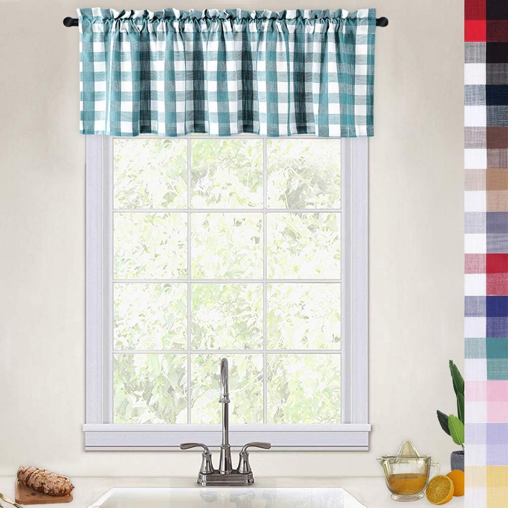 Amazon Com Caromio Buffalo Check Gingham Pattern Thick Valance