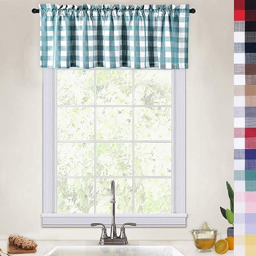 Amazon Com Caromio Buffalo Check Gingham Pattern Thick Valance