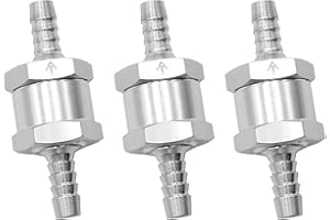 Tnuocke 3PCS 3/8" 10mm Non-Return One Way Check Valve,Aluminium Alloy Fuel Hose Check Valve Control Accessories for Petrol Diesel Fuel Oil Water H-032-10mm