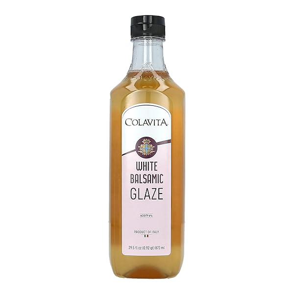 COLAVITA BALSAMIC GLAZE – WHITE BALSAMIC, LARGE SIZE, 29.5 FL OZ PLASTIC BOTTLE