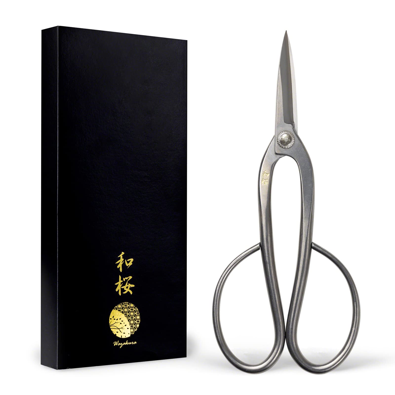 Wazakura Yasugi Stainless Steel Ashinaga Bonsai Scissors 200mm (8") Made in Japan, Pruning Shears, Japanese Gardening Tools - Yasugi Stainless Steel Ashinaga