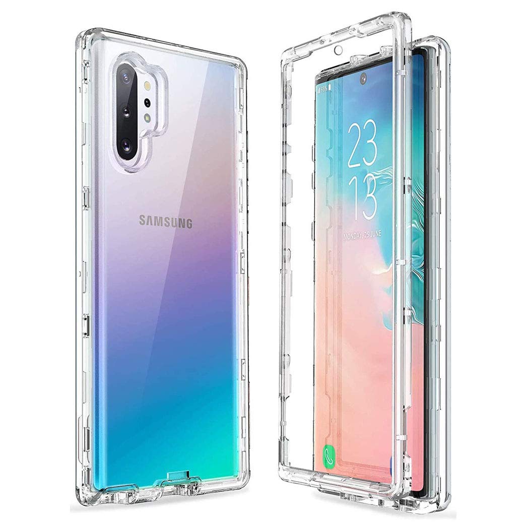 Samsung Note 10+ 6.8" SM-N975F Case, Samsung Galaxy Note 10+ Plus/Pro Front and Back Case, Transparent Clear Fully Protection PC Hard Soft Cover Bumper Shockproof For Samsung Galaxy Note 10+ Plus