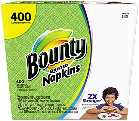 Bounty Quilted Napkins, 1-Ply, 12.2 x 12, White, 200/Pack, 400/Carton ...