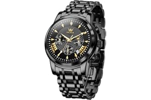 OLEVS Men's Luxury Watch Waterproof Stainless Steel Quartz Luminous Easy Read Chronograph Watches Calendar Wrist Watch