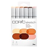 Copic Sketch, Alcohol Markers, 6pc Set, Skin Tone