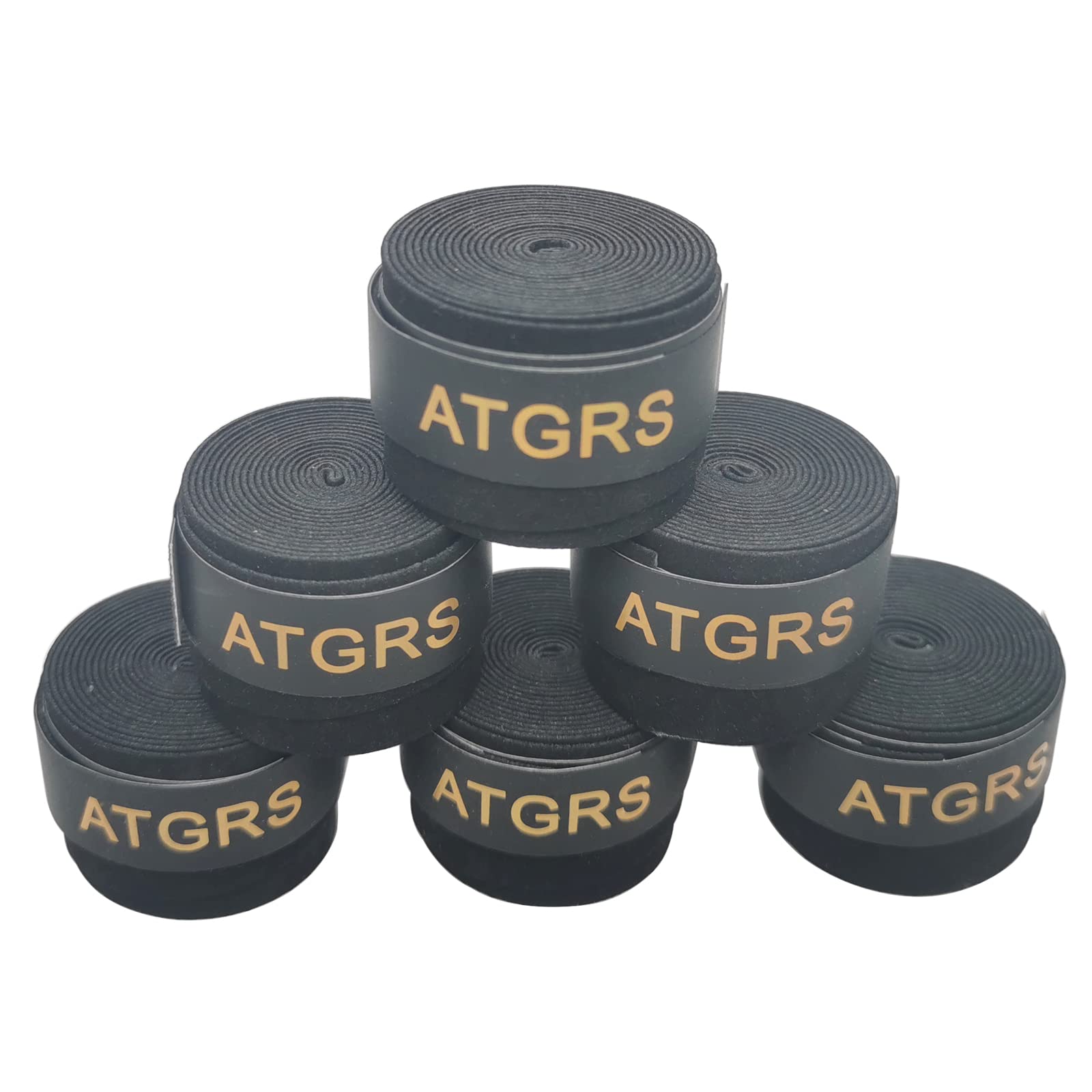 Gristor Tennis Racket Grip Tape, (6 Pack) Dry Feel Tennis Grips, Absorbent and Enhanced Tennis Racquet Overgrip (Black 6pcs)