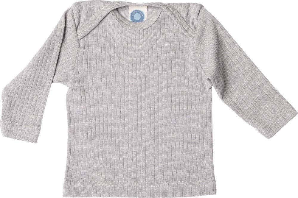 Cosilana, Baby Slip-On Shirt Long Sleeves, 45% Organic Cotton 35% Organic Wool, 20% Silk, grey mixed, 86/92 cm