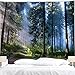 BJYHIYH Misty Forest Tapestry Wall Hanging Nature Landscape Tapestry Sunshine Through Tree Tapestries for Bedroom Living Room Dorm Decor(90.6"&times;59.1") primary