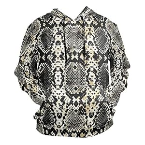 61w2kJo97UL. SS300 PUXUQU Sudadera con capucha para hombre con estampado de piel de serpiente, manga larga, con capucha y bolsillos 61w2kJo97UL. SS300