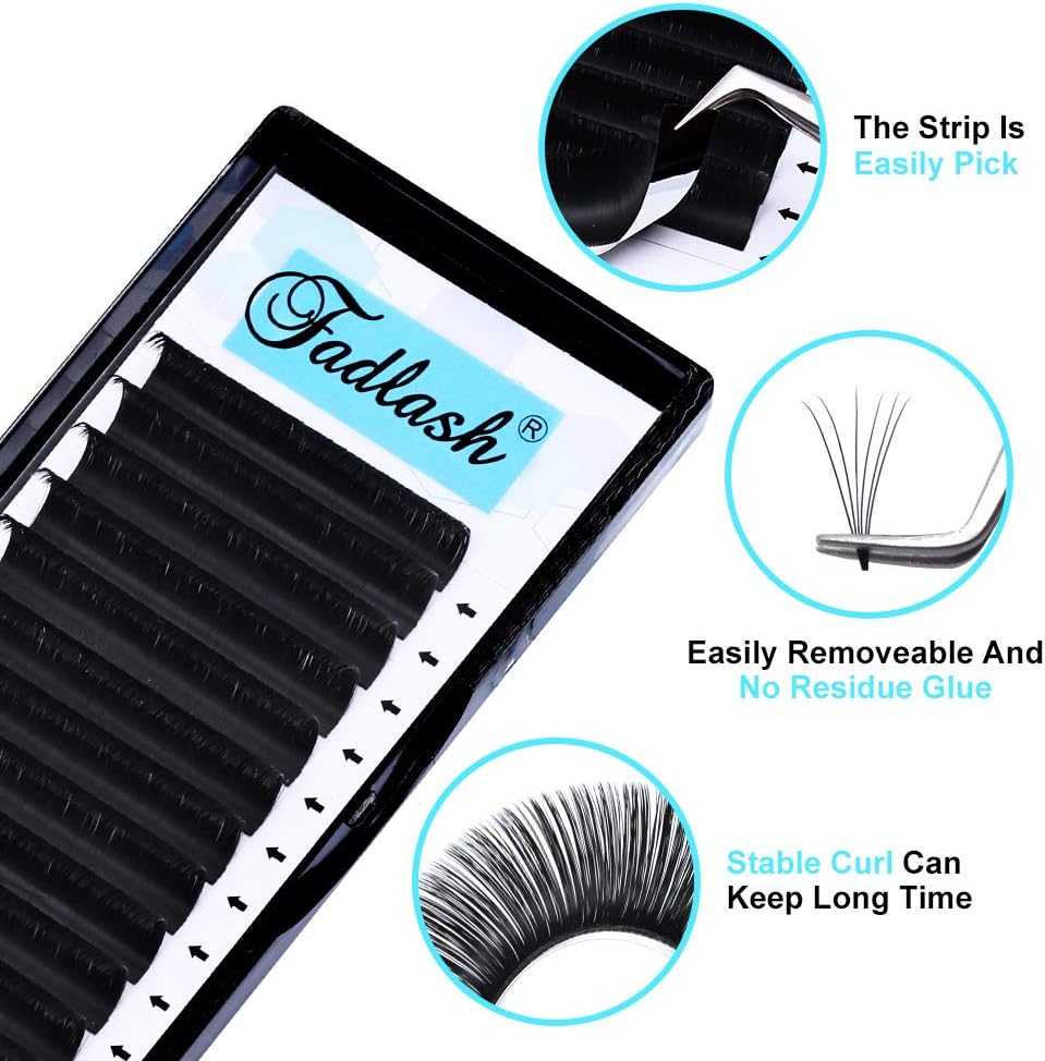 Easy Fan Russian Lashes 0.07 D Curl 12mm Single Tray Withstand 90ā Volume 3D 5D 6D-20D Self Fanning (0.07-D-12) - Image 4