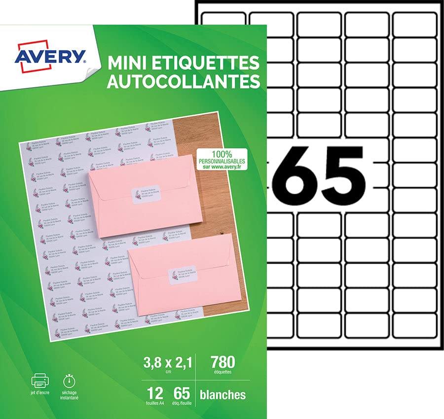 Avery Mini Labels 38.1 x 21.2 mm Pack of 780