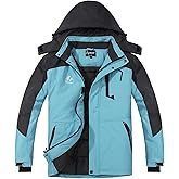 Spmor Women's Waterproof Ski Jacket Hooded Snowboard Coat Warm Winter Snow Jackets