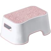 A+KCEYON Step Stool for Kids, Cute Design Toddler Kids Step Stool for Kitchen Bathroom and Toilet Potty Training, Sturdy and Lightweight Non-Skid Safety Foot Stool (Pink)