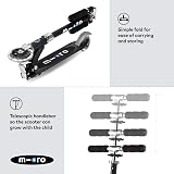 Micro Sprite Classic LED Children's Scooter Black Adjustable Handlebar Foldable view 5