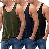 COOFANDY Men's 3 Pack Tank Tops Cotton Performance Sleeveless Casual Classic T Shirts