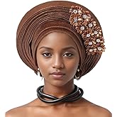 Auto Gele African Head Tie of Nigeria Aso Oke Headwraps Hat Turban Wedding Party Handmade Elegant Hair Wear Cap for Women