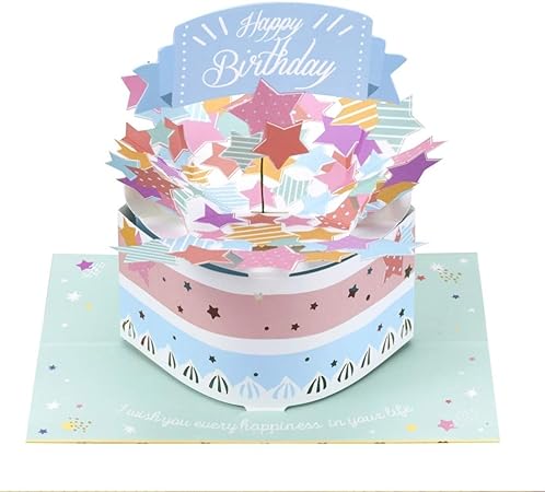 Amazon 学研ステイフル メッセージカード 誕生日 ケーキ ポップアップ 星 B ポストカード 絵柄付はがき 文房具 オフィス用品