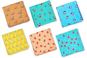 HexaFun 100% Pure Organic Cotton Unisex Handkerchief, Multi-color & Printed, Soft & Stylish, Hankies for Men & Women
