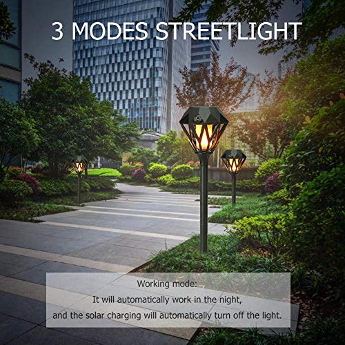WinnerEco Solar Powered Flame Lamps Waterproof 96LEDs for Yard Lawn Garden Decoration