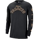 Nike Men's NBA City Edition Max90 Expressive Long Sleeve T-Shirt (US, Alpha, Small, Regular, Regular, Black, Toronto Raptors)