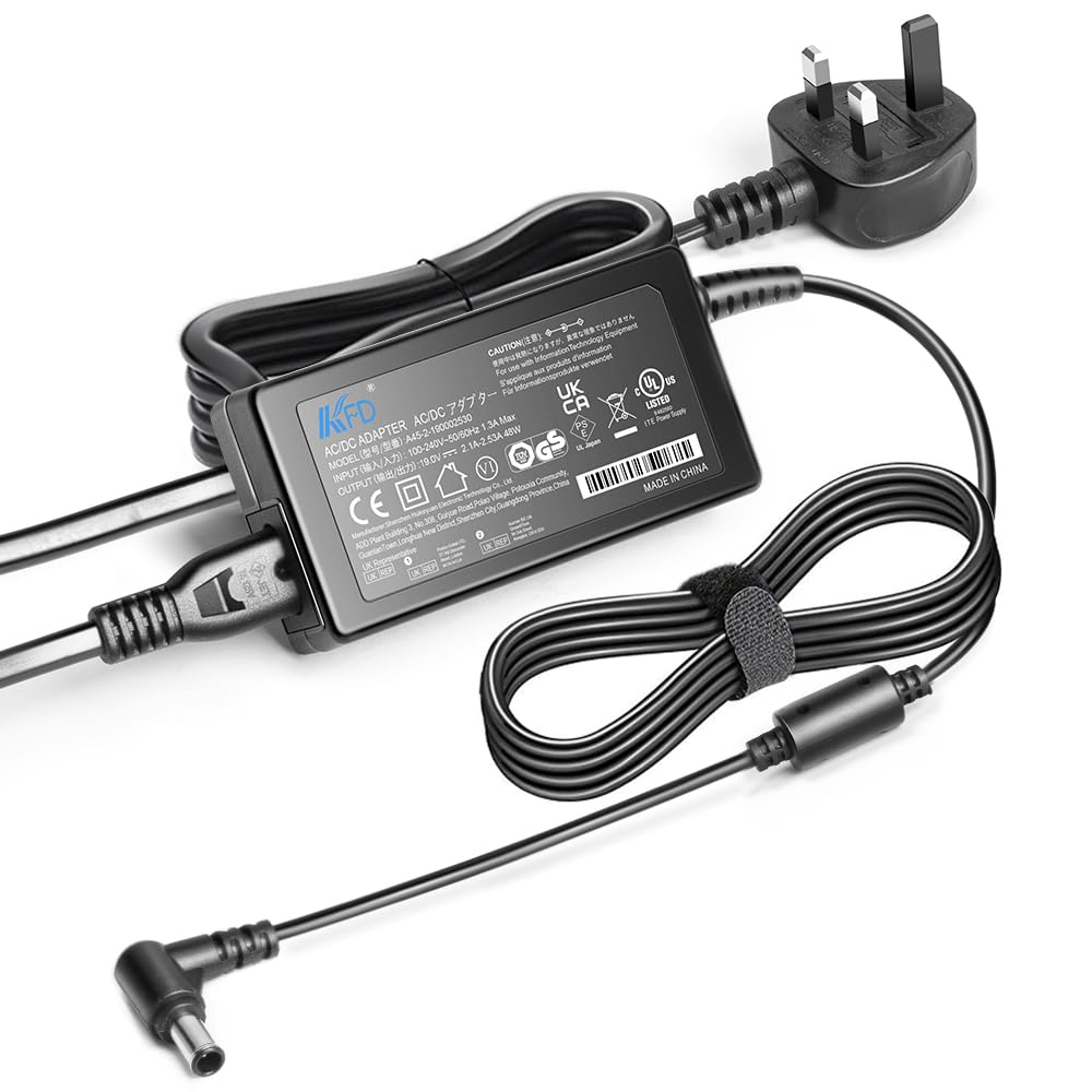 KFD DC 19V Power Supply Adapter for Samsung Odyssey G5 G4 G5A G3A Gaming Monitor LC34G55TWWR S34J550WQR C32G73TQSR S28AG700NU LS27AG502NU C27G55 C32G55 C27RG50FQU LU28R550UQ LS27BG400EUXX Charger