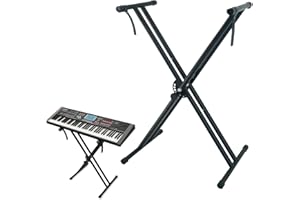 Atsgke Keyboard Stand Double X,Adjustable and Portable Piano Stand,Digital Piano Keyboard Stands with Locking Straps & Quick Release Mechanism for 54-88 Keys,Black