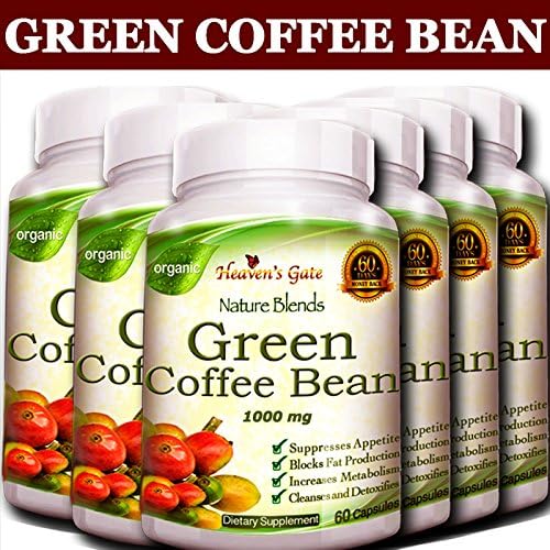 100% Pure Green Coffee Bean Extract - 360 Capsules - Max Strength Natural GCA Antioxidant Cleanse for Weight Loss, 1000mg w/ 50% Chlorogenic Acid per Pill, 1600mg Daily Supplement, Healthy...